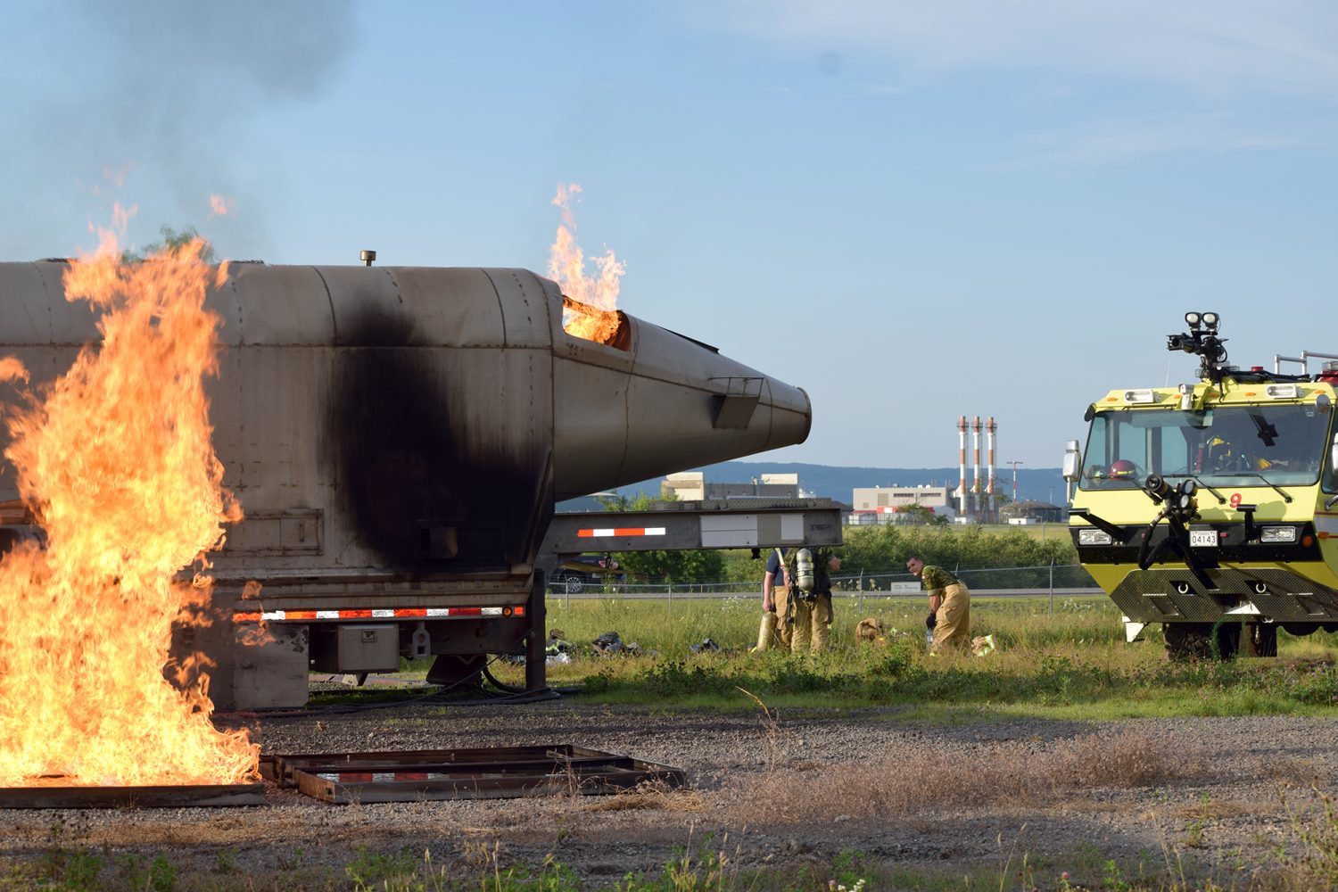 Aircraft firefighting takes multi-tasking training