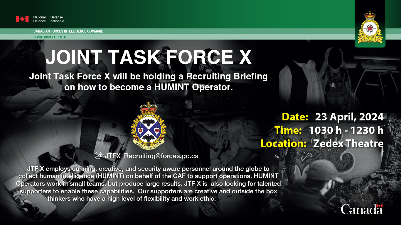 JTF X recruiting at April 23 briefing
