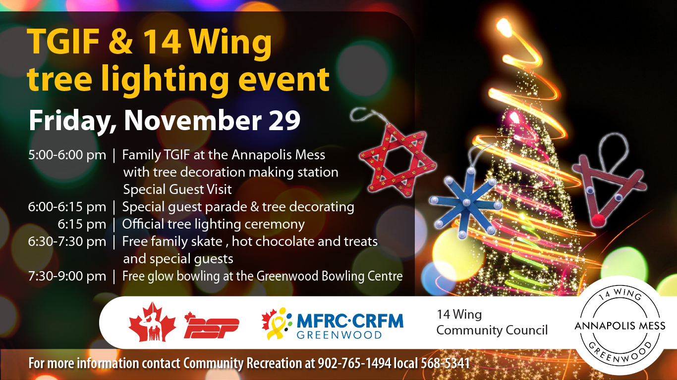 November 29 TGIF, 14 Wing tree lighting event