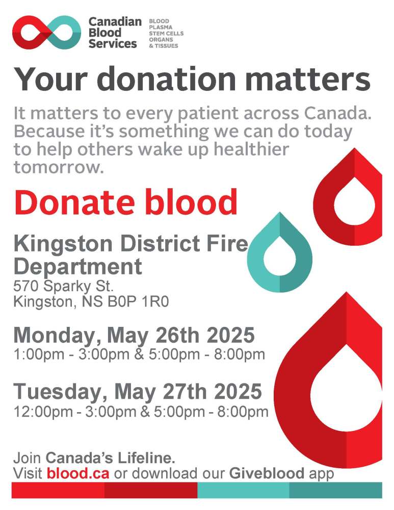May 26, 27 and 28 – make a blood donation