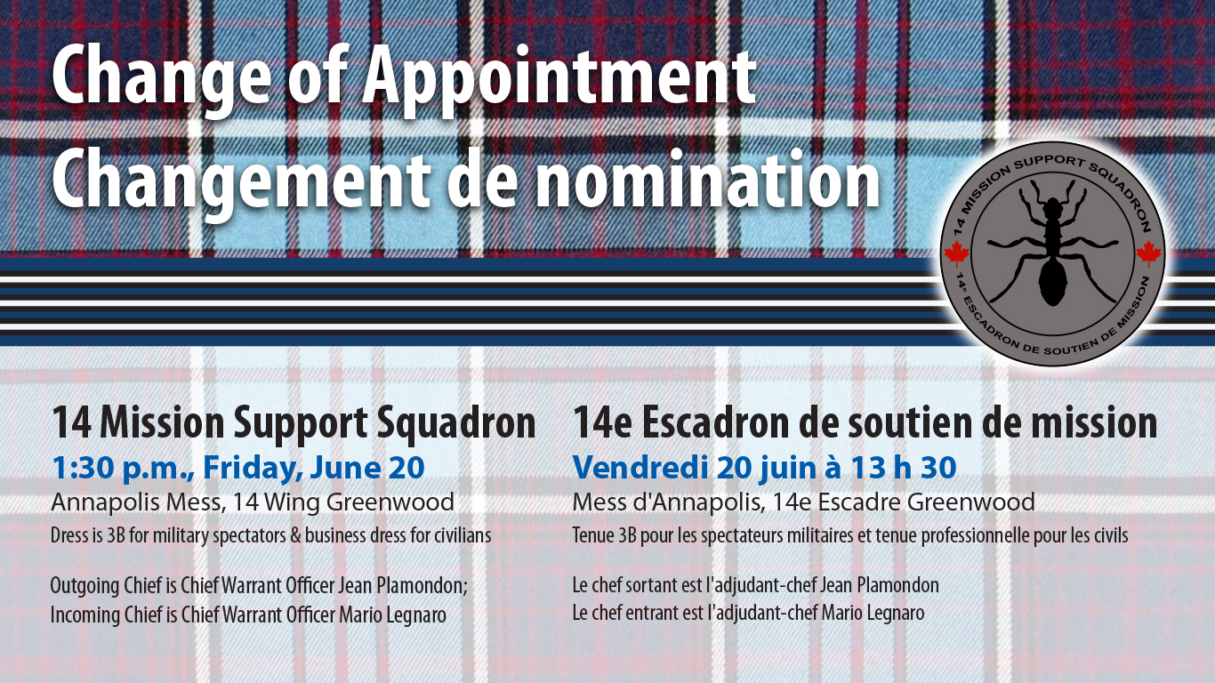 June 20 – 14 Mission Support Squadron change of appointment June 20