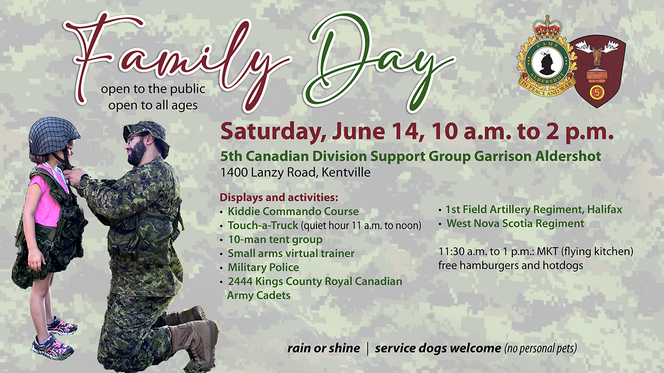 June 14 – Family day open house at Camp Aldershot