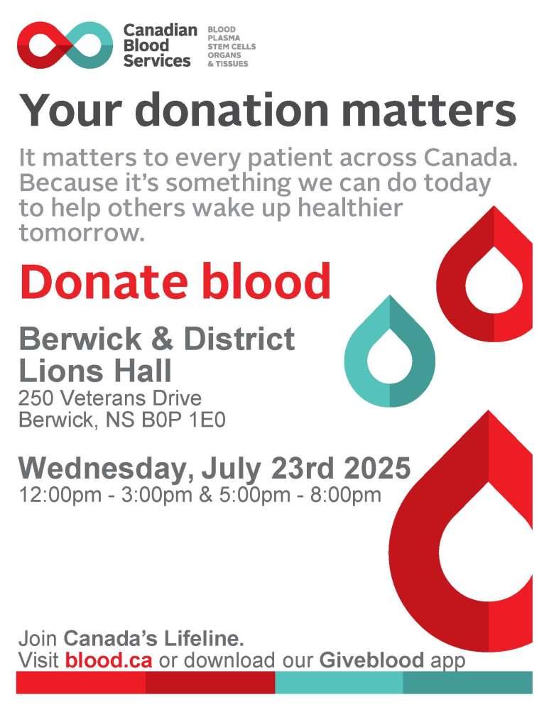 Give the gift of life at Berwick blood donor clinic July 23