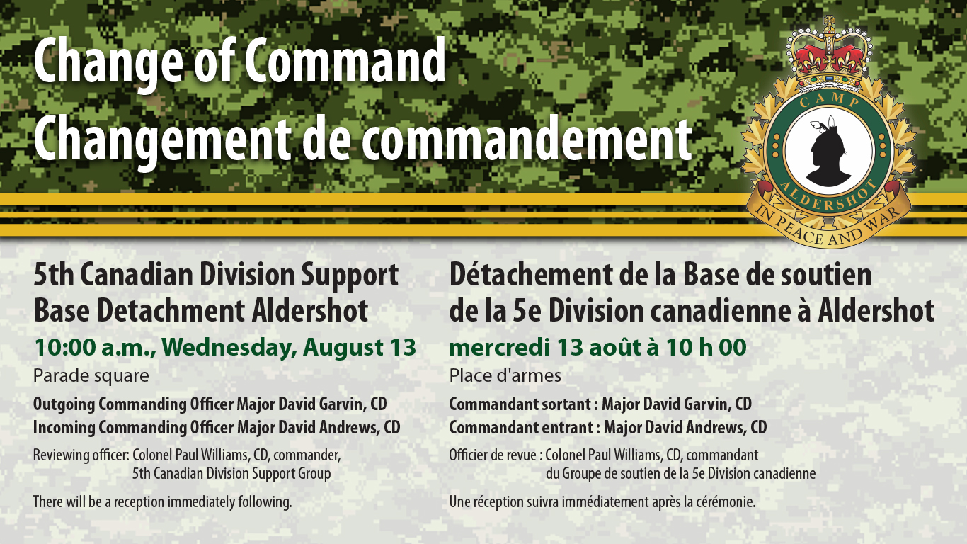 Summer leadership change for Camp Aldershot