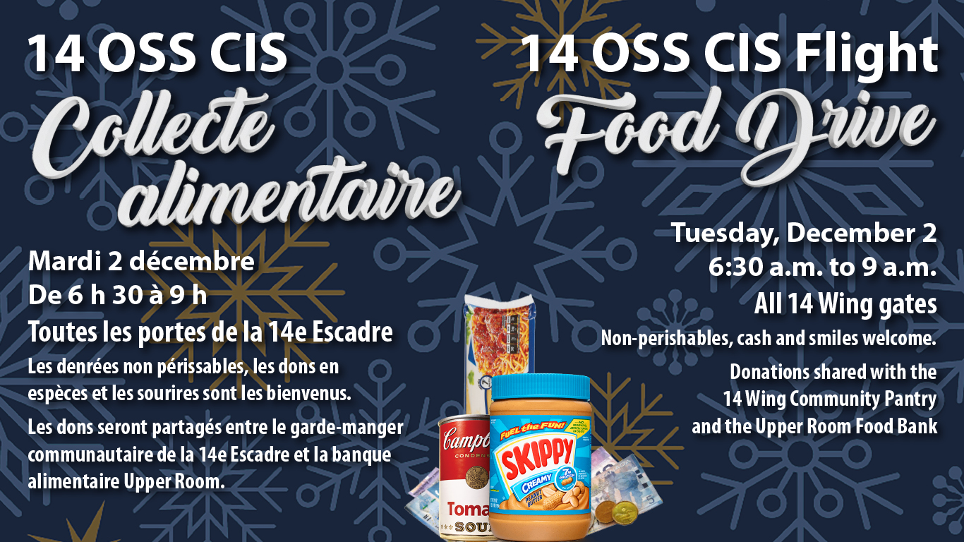 December 2 – 14 OSS CIS Flight gate food drive