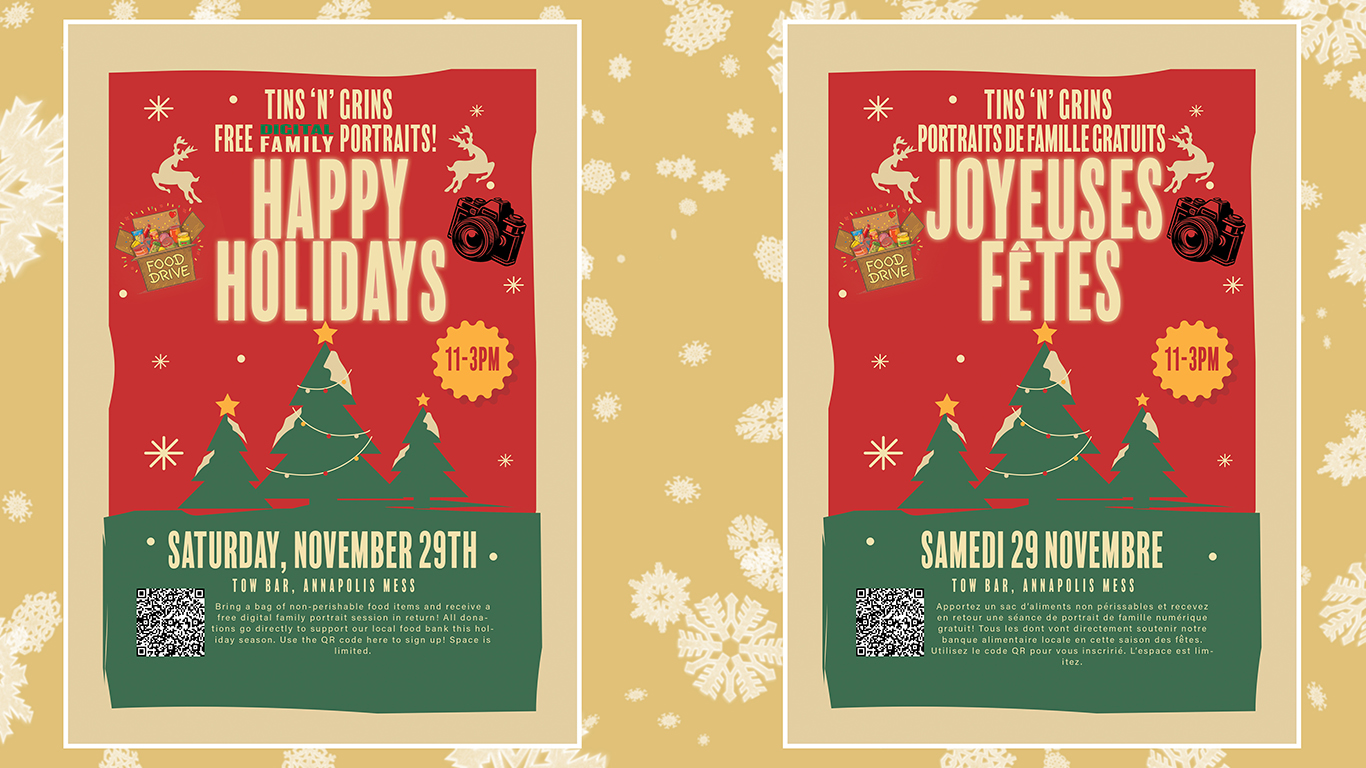 Tins ‘n Grins military family digital photo opportunity November 29