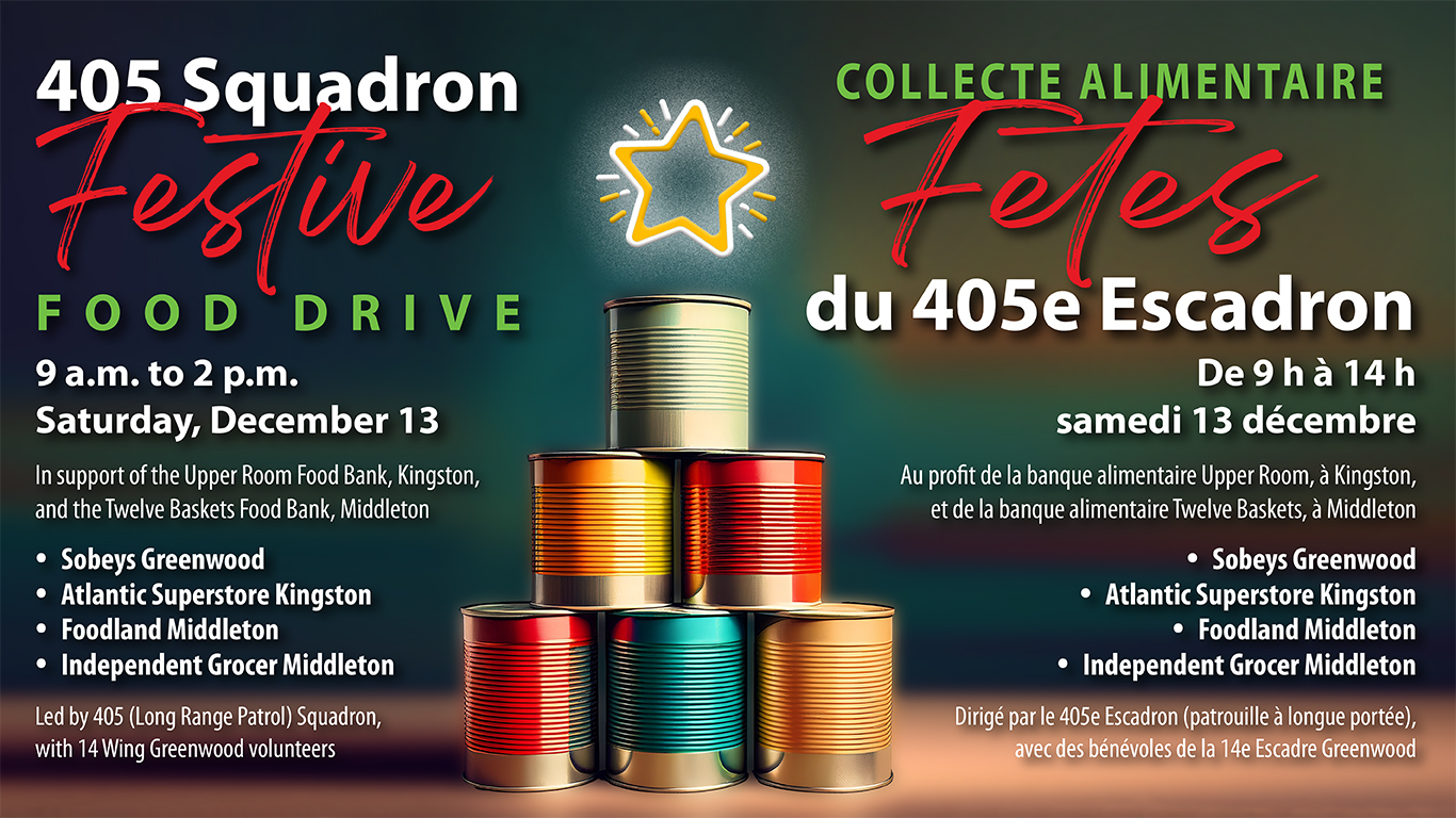 405 Squadron leads festive food drive effort December 13