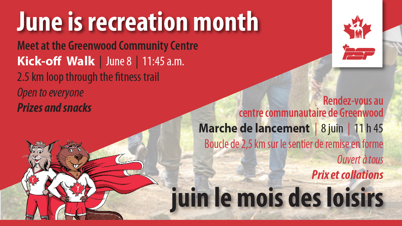 Join kick-off June 8 June is Recreation Month walk