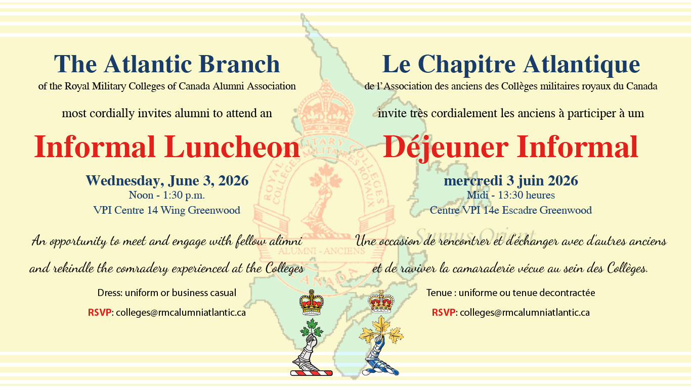Royal Military Colleges Alumni luncheon June 3 in Greenwood