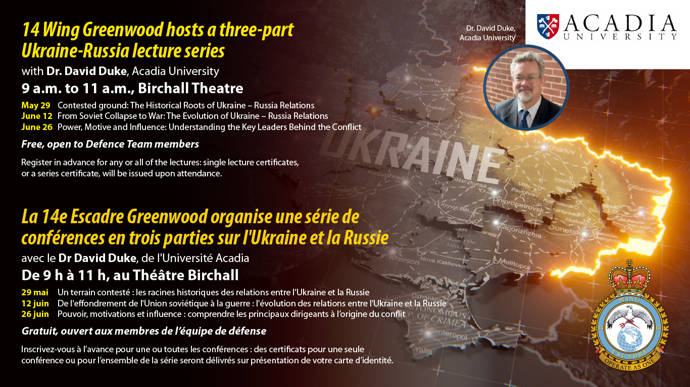 May 29, June 12, June 26 – Ukraine-Russia lecture series