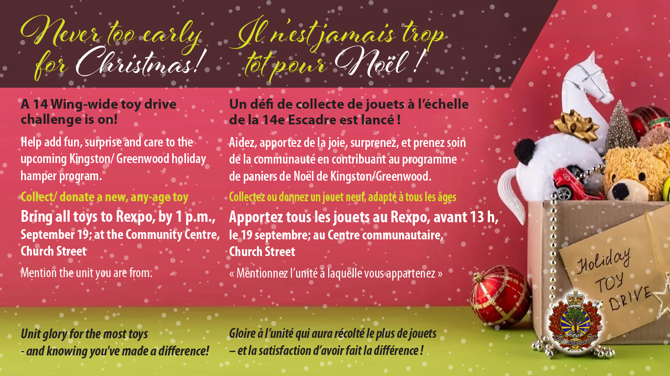 Wing chaplains challenge units to early season holiday toy drive