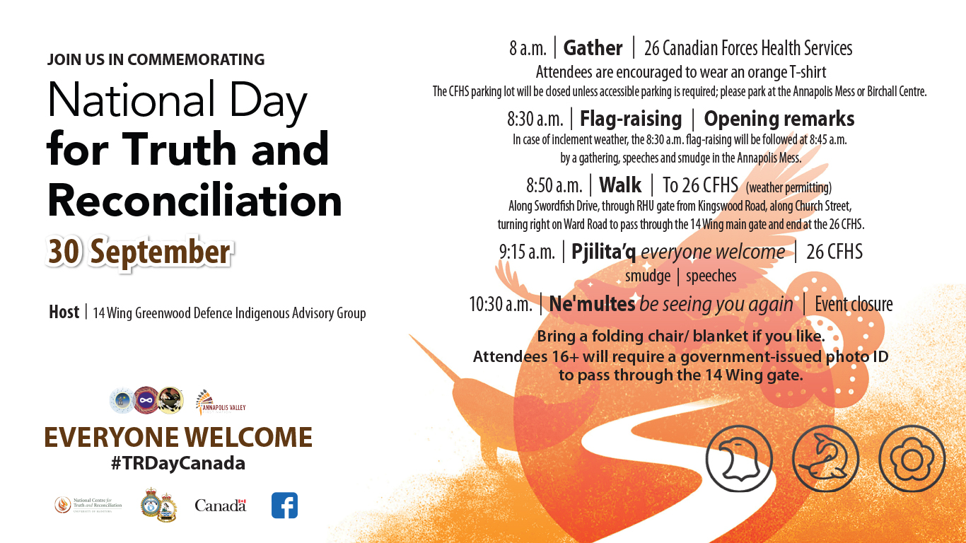 September 30 – 14 Wing Greenwood walk marks Truth and Reconciliation Day