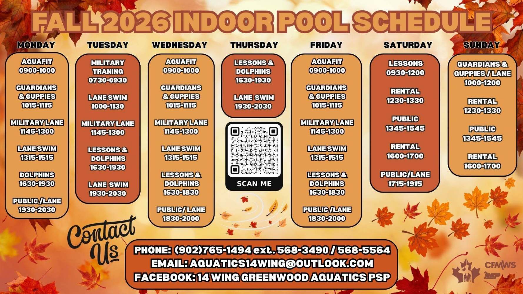 Swim into Fall at 14 Wing’s indoor pool
